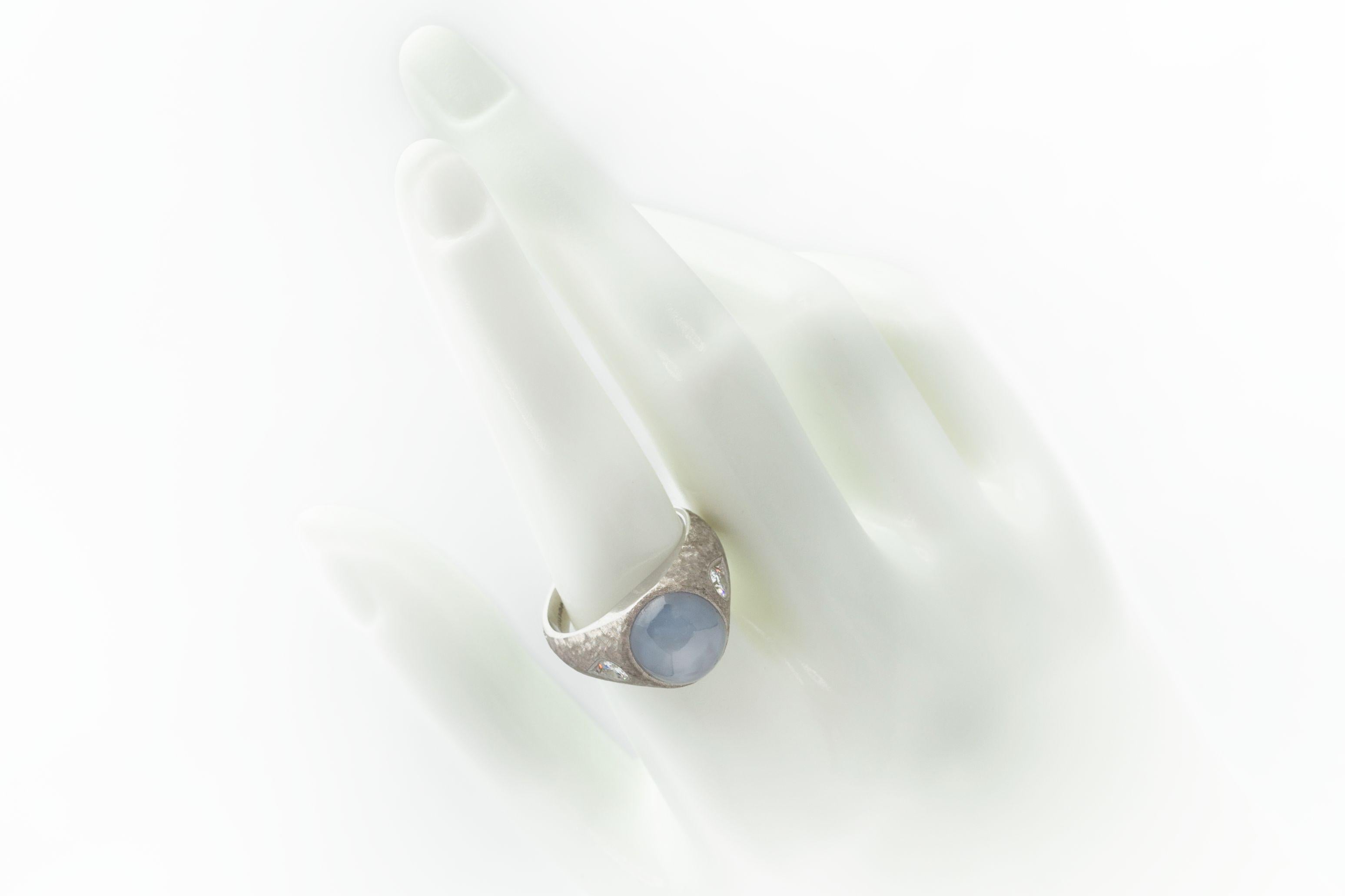 light blue star sapphire ring