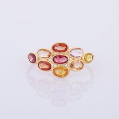 2.0 Carat Multi Sapphire 18 Karat Yellow Gold Ring