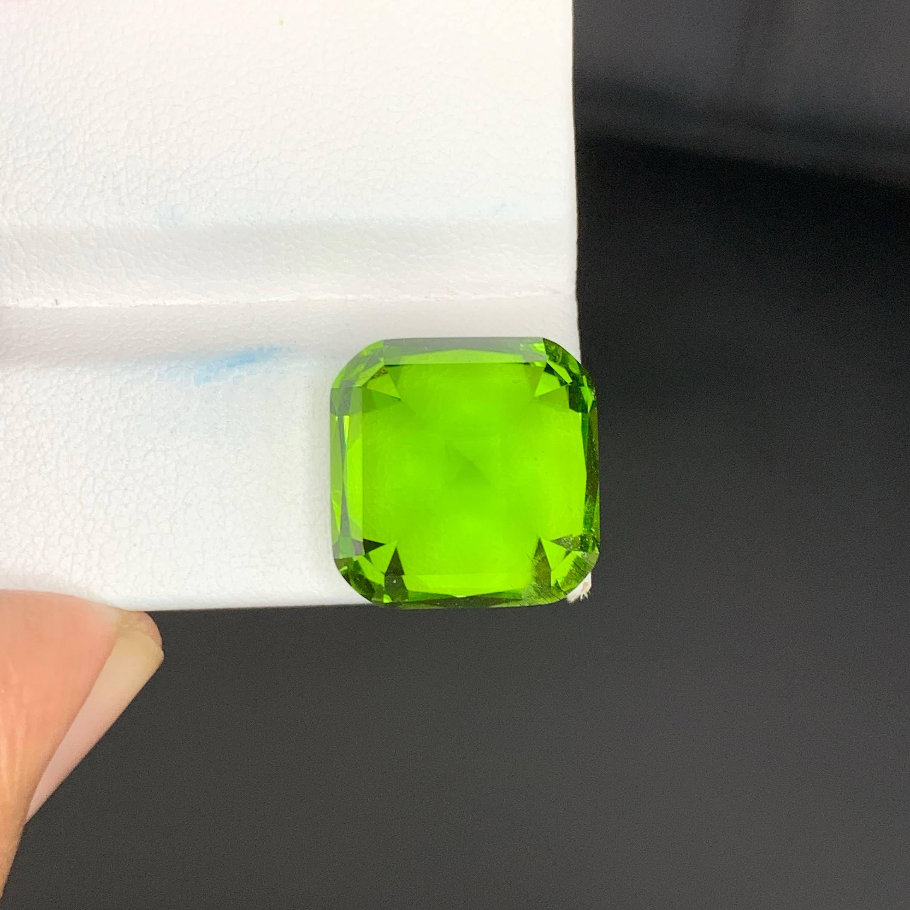 20 Karat Natürlicher Loser Apfel Grüner Peridot Stein Cushion Schliff Pakistanischer Edelstein im Angebot 7