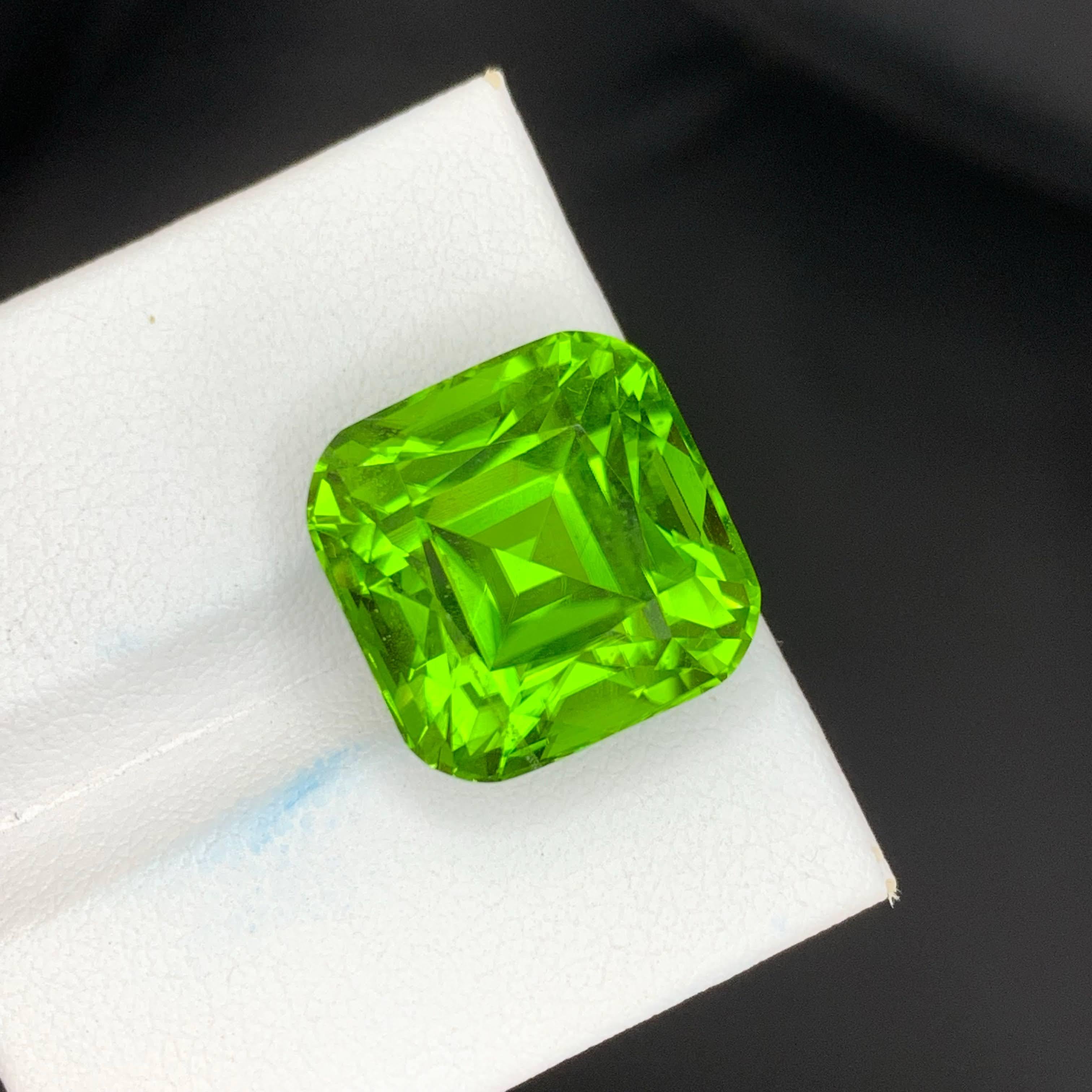 20 Karat Natürlicher Loser Apfel Grüner Peridot Stein Cushion Schliff Pakistanischer Edelstein im Angebot 1