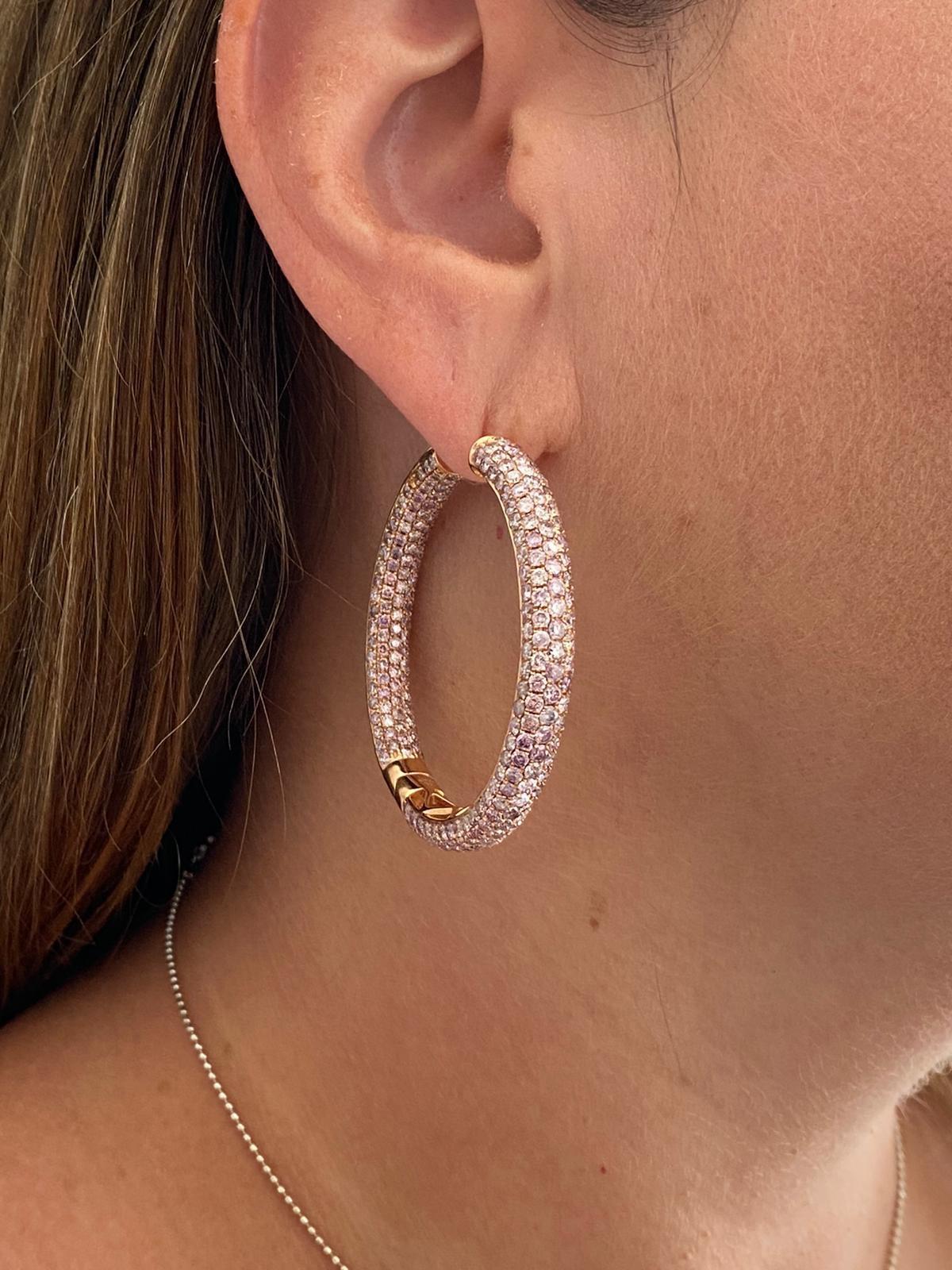 natural pink diamond earrings