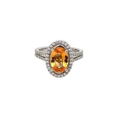 2.0 Carat Orange Sapphire and Diamond Ring 