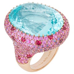 20 Carat Oval Statement Paraiba Blue 14K White Gold Grand Palais Radiance
