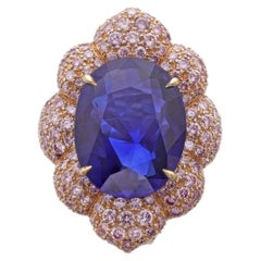 20 Carat Oval Statement Royal Blue Sapphire 14K Gold Collector’s Grade Grandeur