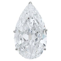 20 Carat Pear Statement Brilliant White / F color SI 14K White Gold