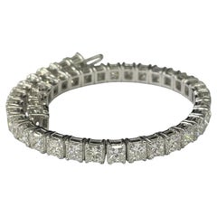 20 Carat Princess Cut Diamond Tennis Bracelet in Platinum