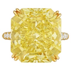 20 Carat Radiant Statement Fancy Yellow 14K Gold Colour-Collector’s Treasure