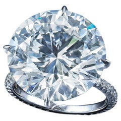 20 Carat Round Brilliant Statement Type IIa / D color FL/IF Diamond Ring