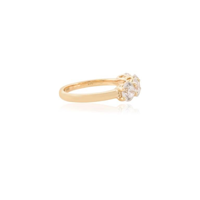 For Sale:  2.0 Carat Round Moissanite Eternity Bnad Ring in 18k Solid Yellow Gold for Mom 3