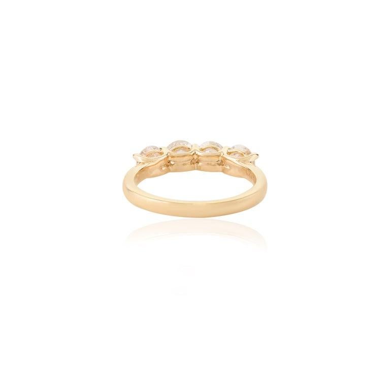 For Sale:  2.0 Carat Round Moissanite Eternity Bnad Ring in 18k Solid Yellow Gold for Mom 5
