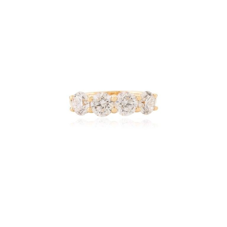 For Sale:  2.0 Carat Round Moissanite Eternity Bnad Ring in 18k Solid Yellow Gold for Mom 8