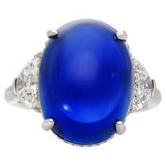 20 Carat Royal Blue No Heat Burma Sapphire & Diamond Ring