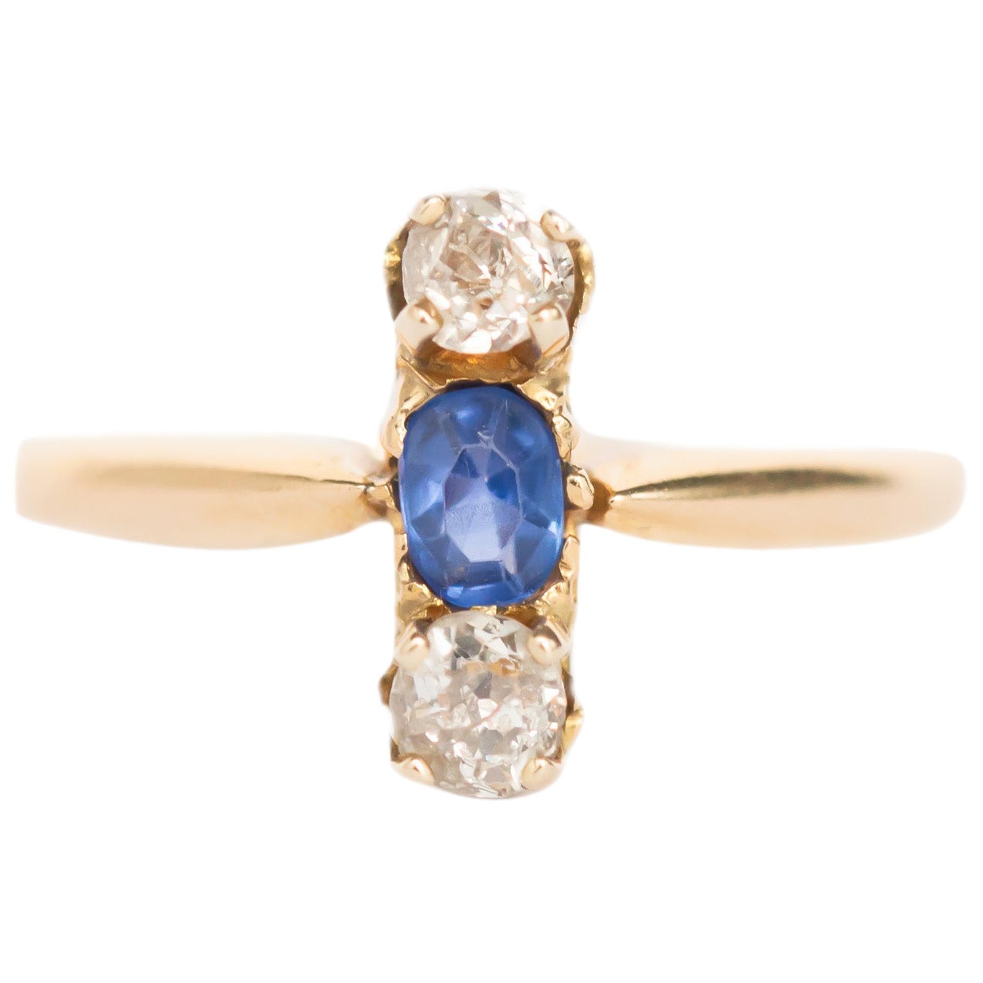 .20 Carat Sapphire Yellow Gold Engagement Ring For Sale