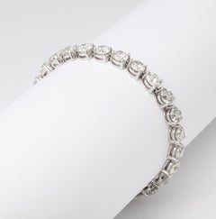 20 Carat Three Prong Diamond Tennis Bracelet