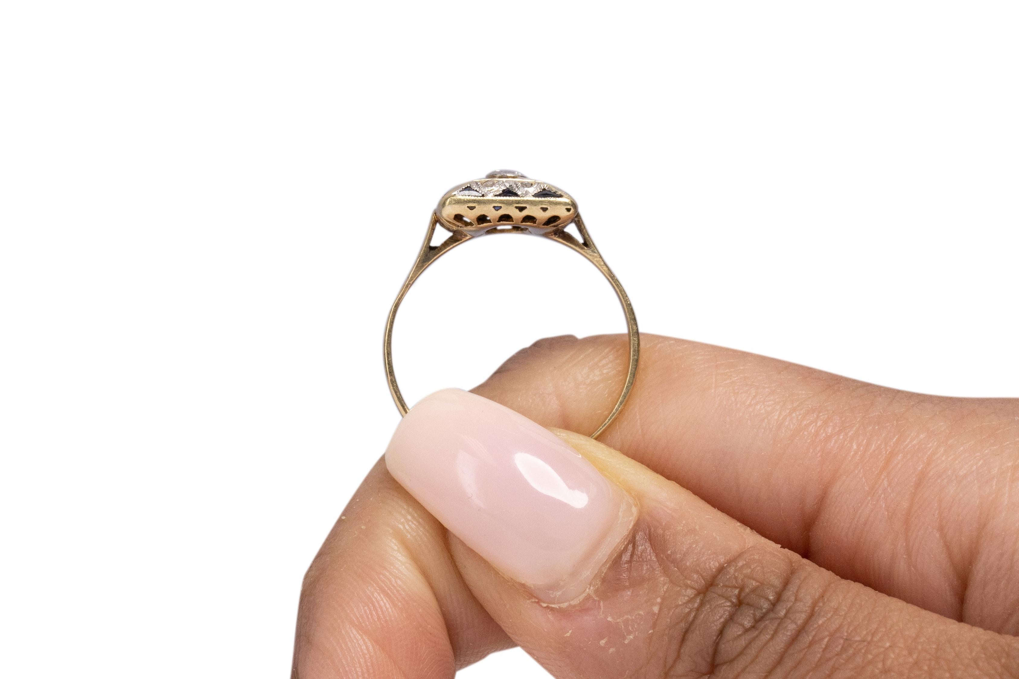 .20 Carat Total Weight Art Deco Diamond Platinum Top & 14k Gold Engagement Ring In Good Condition For Sale In Hicksville, NY
