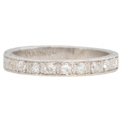 Vintage .20 Carat Total Weight Art Deco Diamond Platinum Wedding Ring
