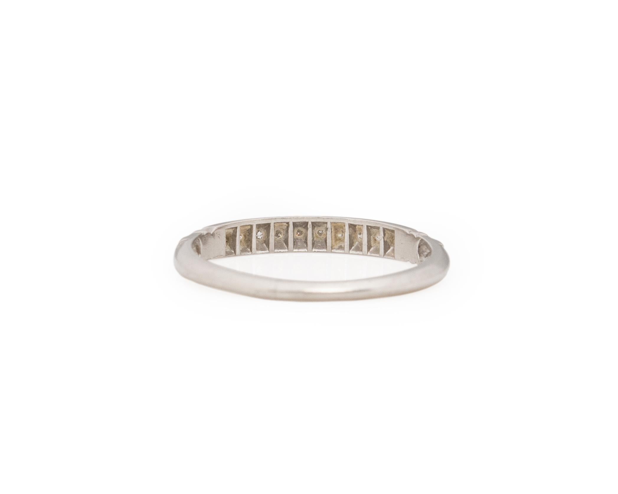 Taille vieille Europe Alliance en platine avec diamants d'un poids total de 0,20 carat en vente