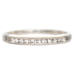 Antique .20 Carat Total Weight Diamond Platinum Wedding Band