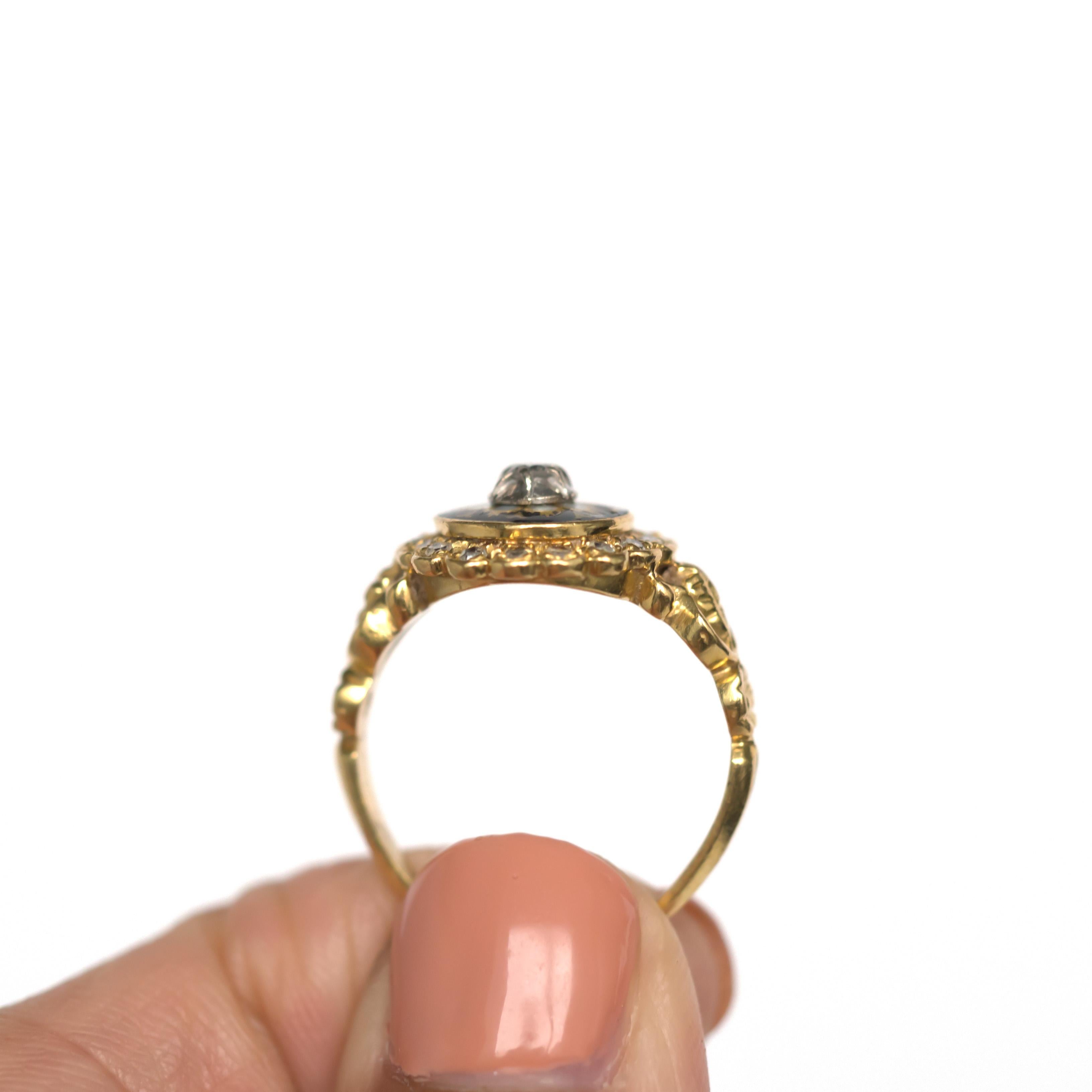 Women's or Men's .20 Carat Total Weight Diamond Yellow Gold Engagement Ring