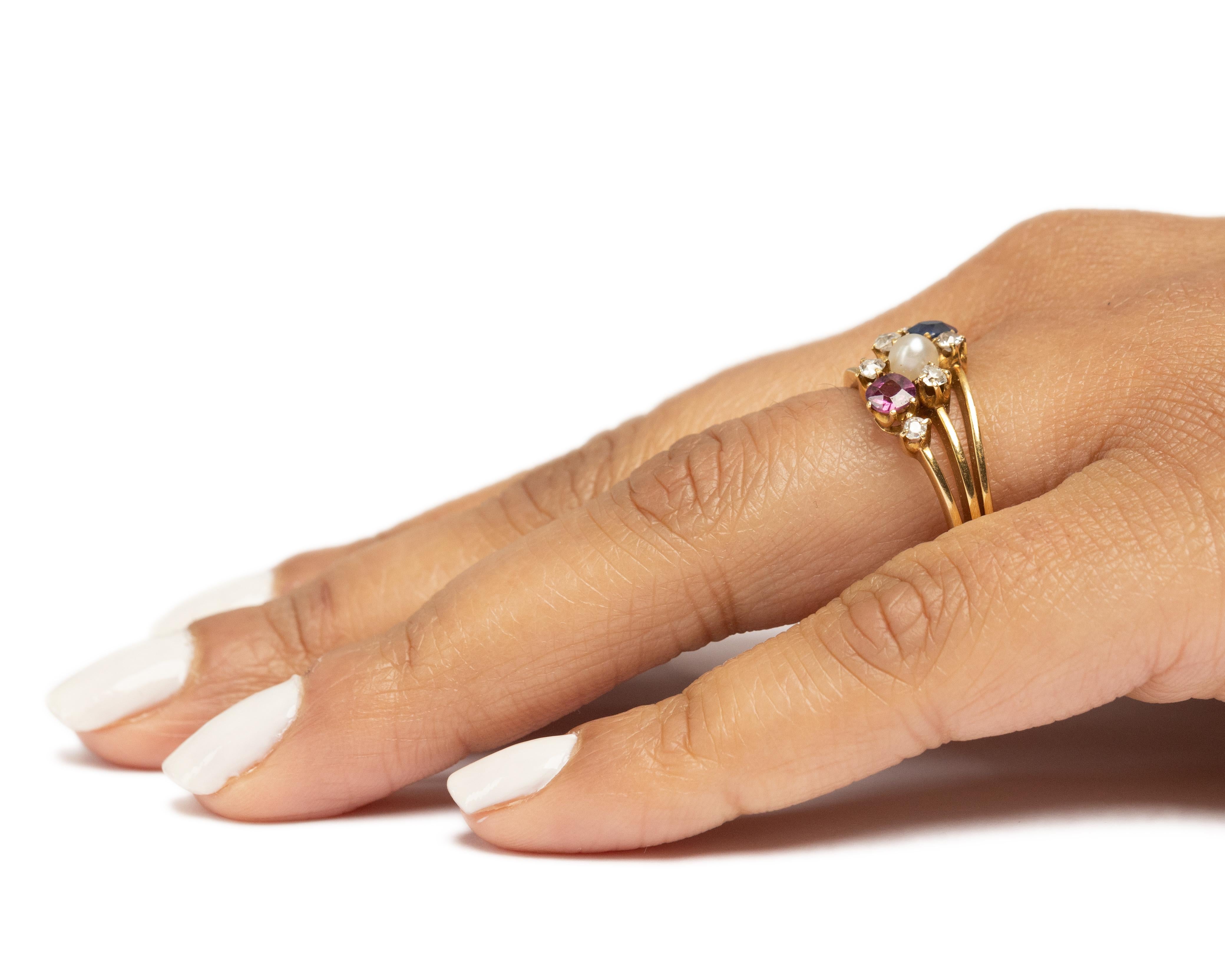 .20 Carat Total Weight Edwardian Diamond 18 Karat Yellow Gold Engagement Ring In Good Condition For Sale In Atlanta, GA