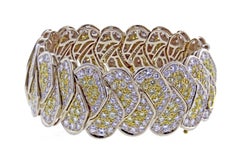 20 Carat Yellow and White Pavé Diamond Bracelet