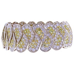 20 Carat Yellow and White Pavé Diamond Bracelet