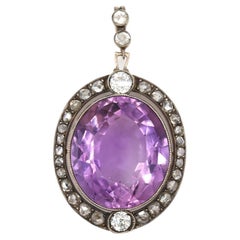20 Carats Amethyst Diamonds Pendant, 1900 20 Carats Amethyst Diamonds Pendant, 1900