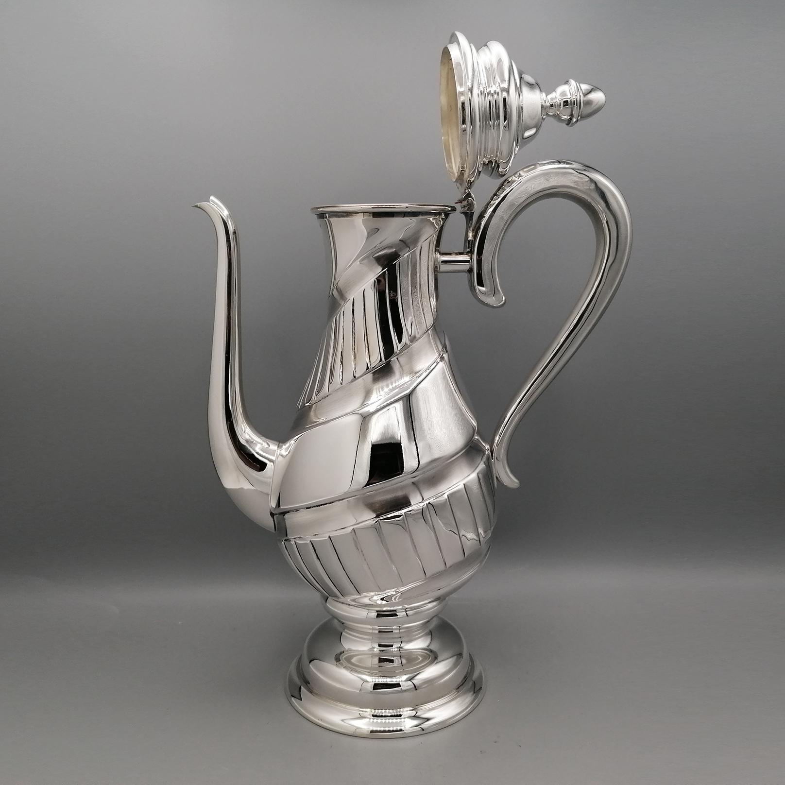 20th Centiry Italian Solid Silver Chocolate/Coffepot For Sale 8