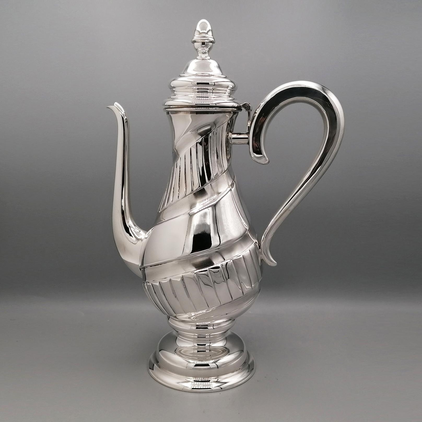 20th Centiry Italian Solid Silver Chocolate/Coffepot For Sale 9