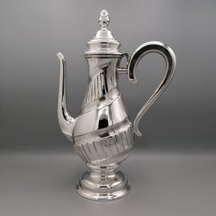 20. Jahrhundert Italienische Schokolade/Kaffeekanne aus massivem Silber