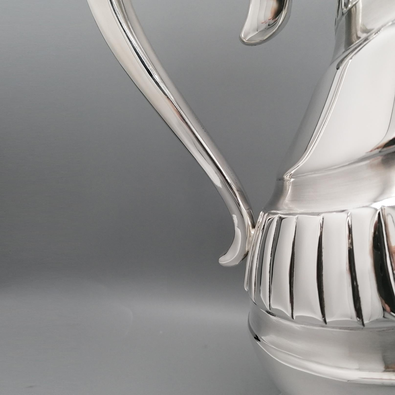 20th Century 20th Centiry Italian Solid Silver Chocolate/Coffepot For Sale