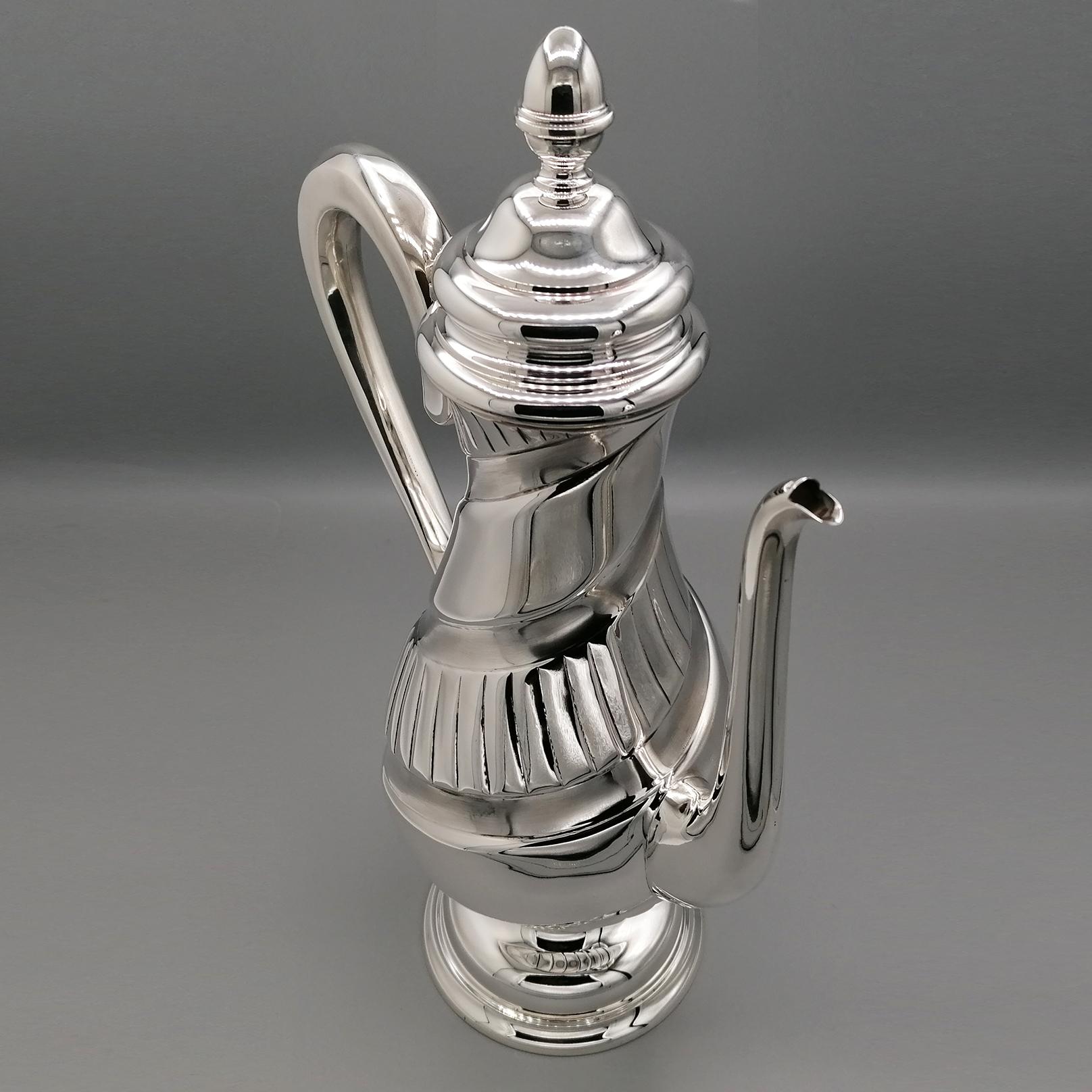 20th Centiry Italian Solid Silver Chocolate/Coffepot For Sale 2