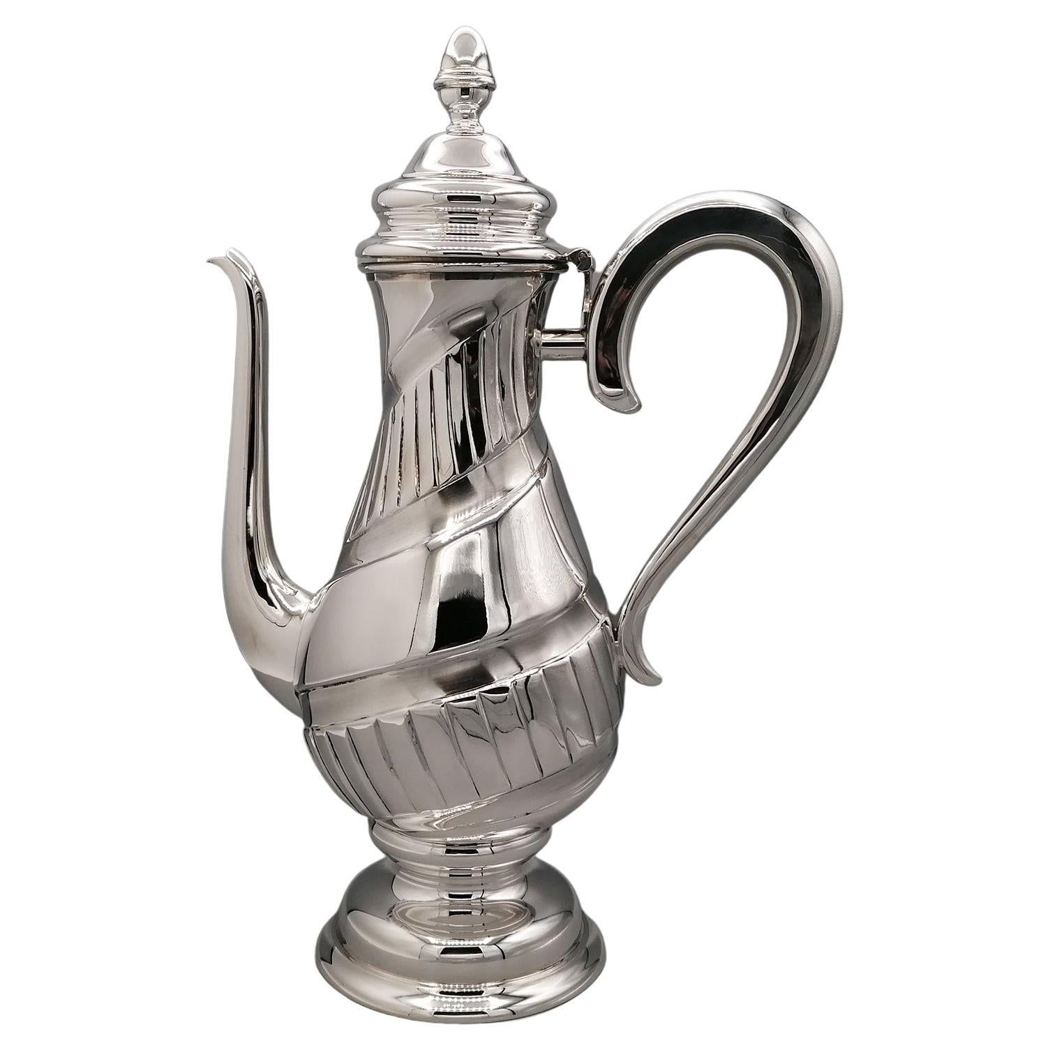 20th Centiry Italian Solid Silver Chocolate/Coffepot For Sale