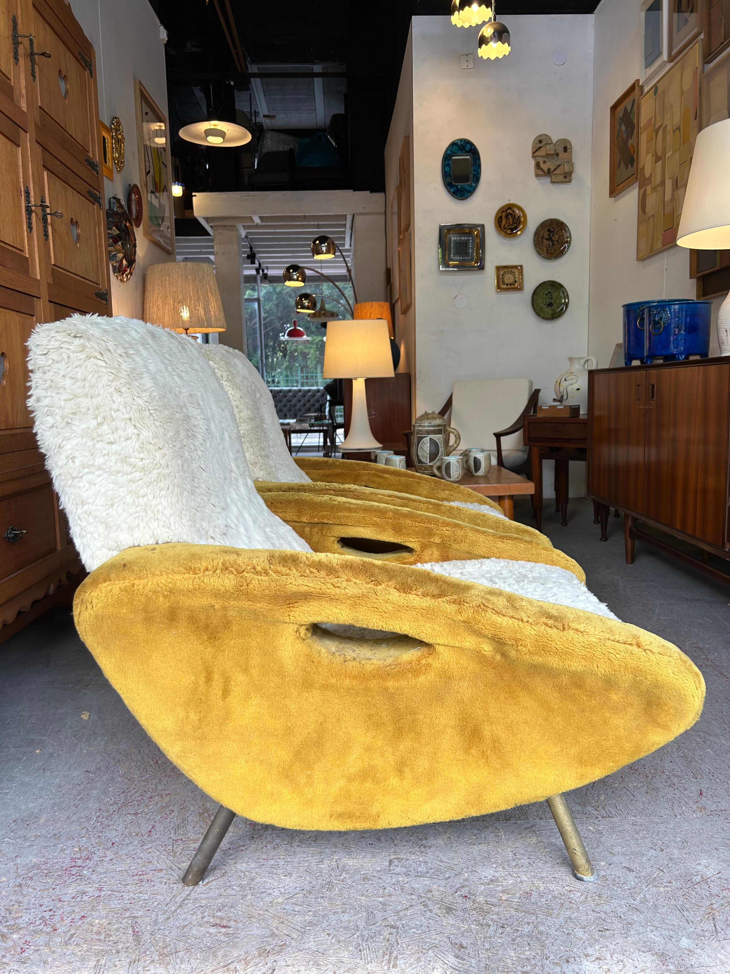French 20 century circa 1955 lounge chair iconic design by François Letourneur