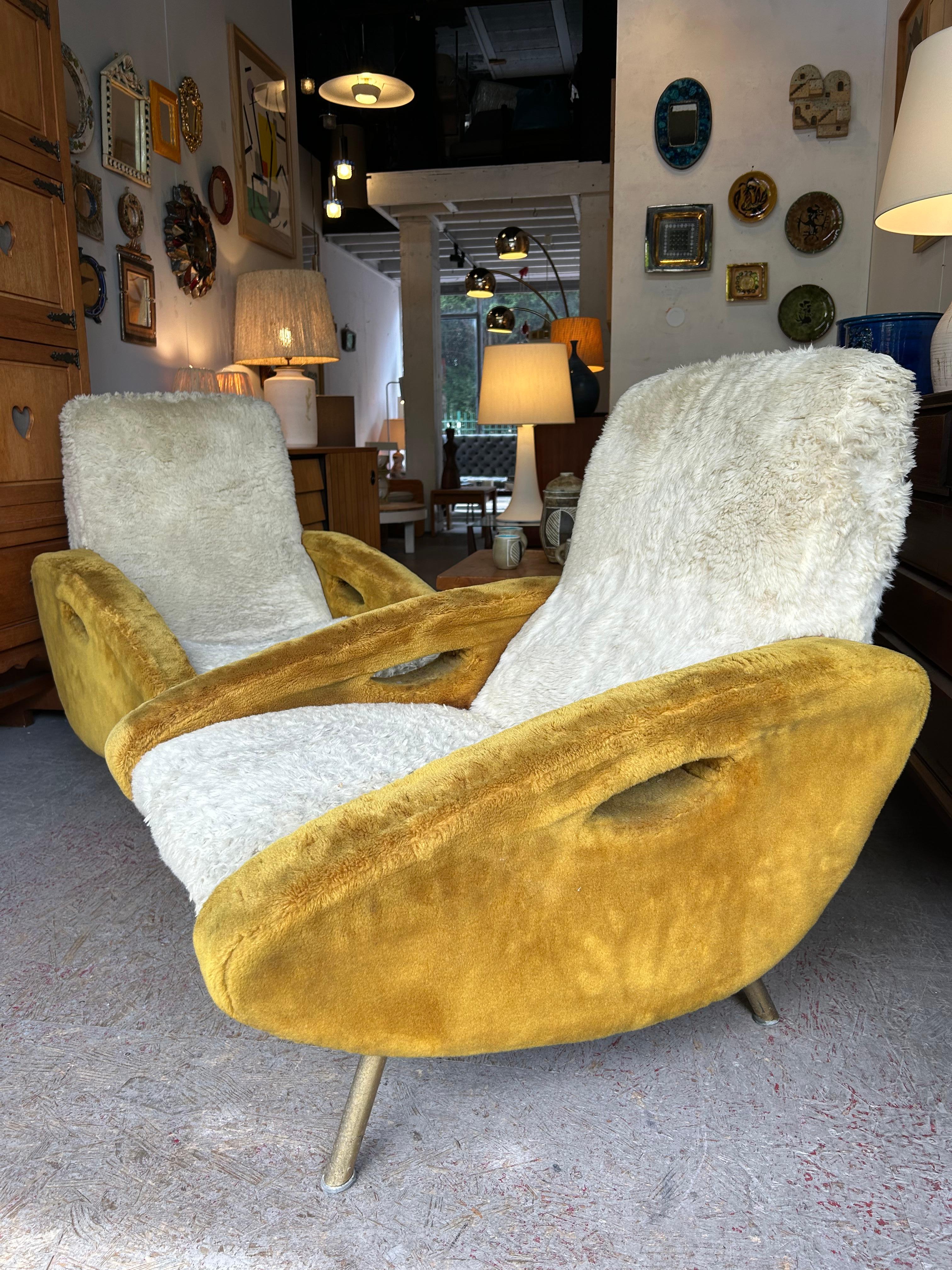 20 century circa 1955 lounge chair iconic design by François Letourneur In Fair Condition In Paris, FR