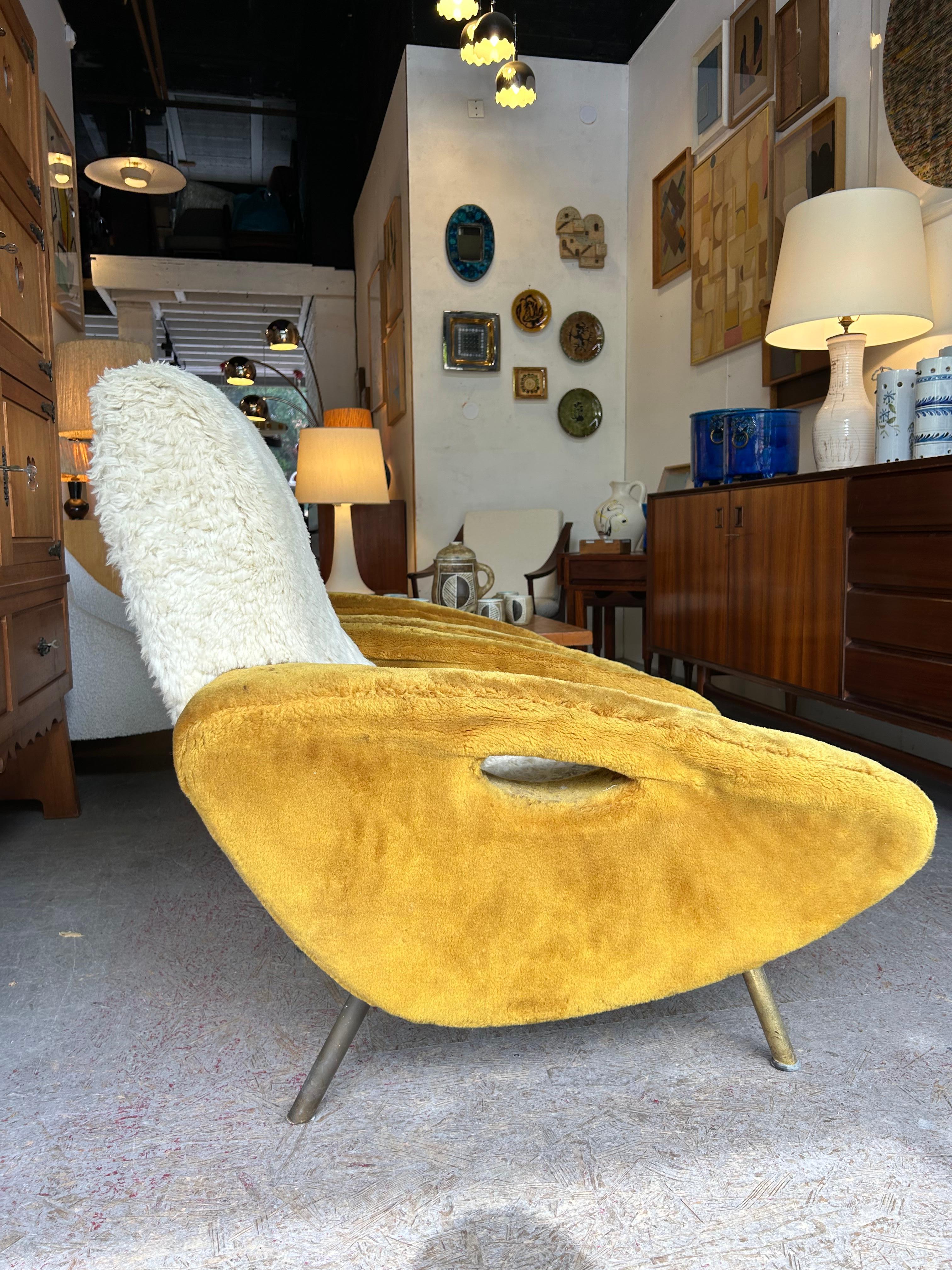 Metal 20 century circa 1955 lounge chair iconic design by François Letourneur