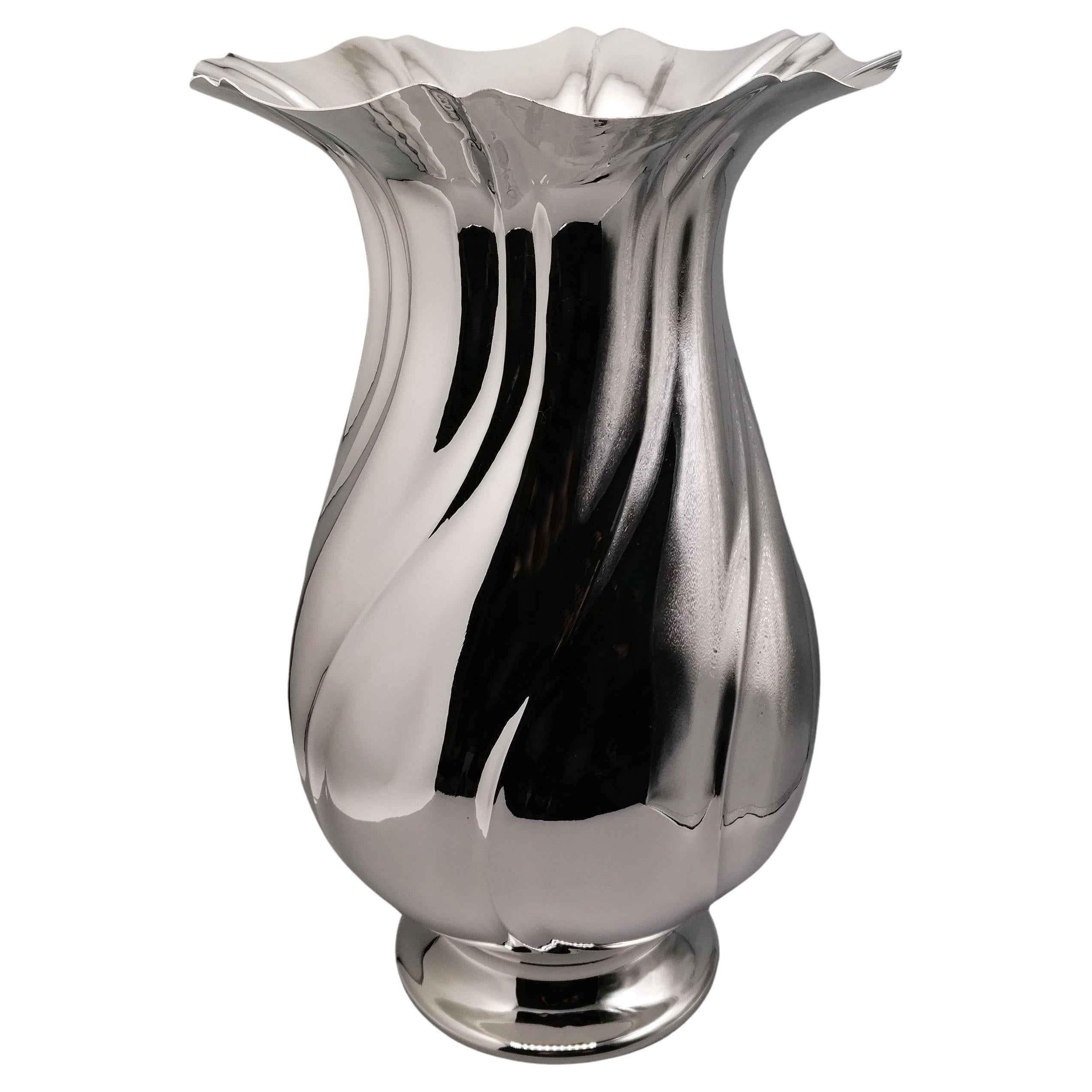 20° Century Italia Solid Silver Vase For Sale
