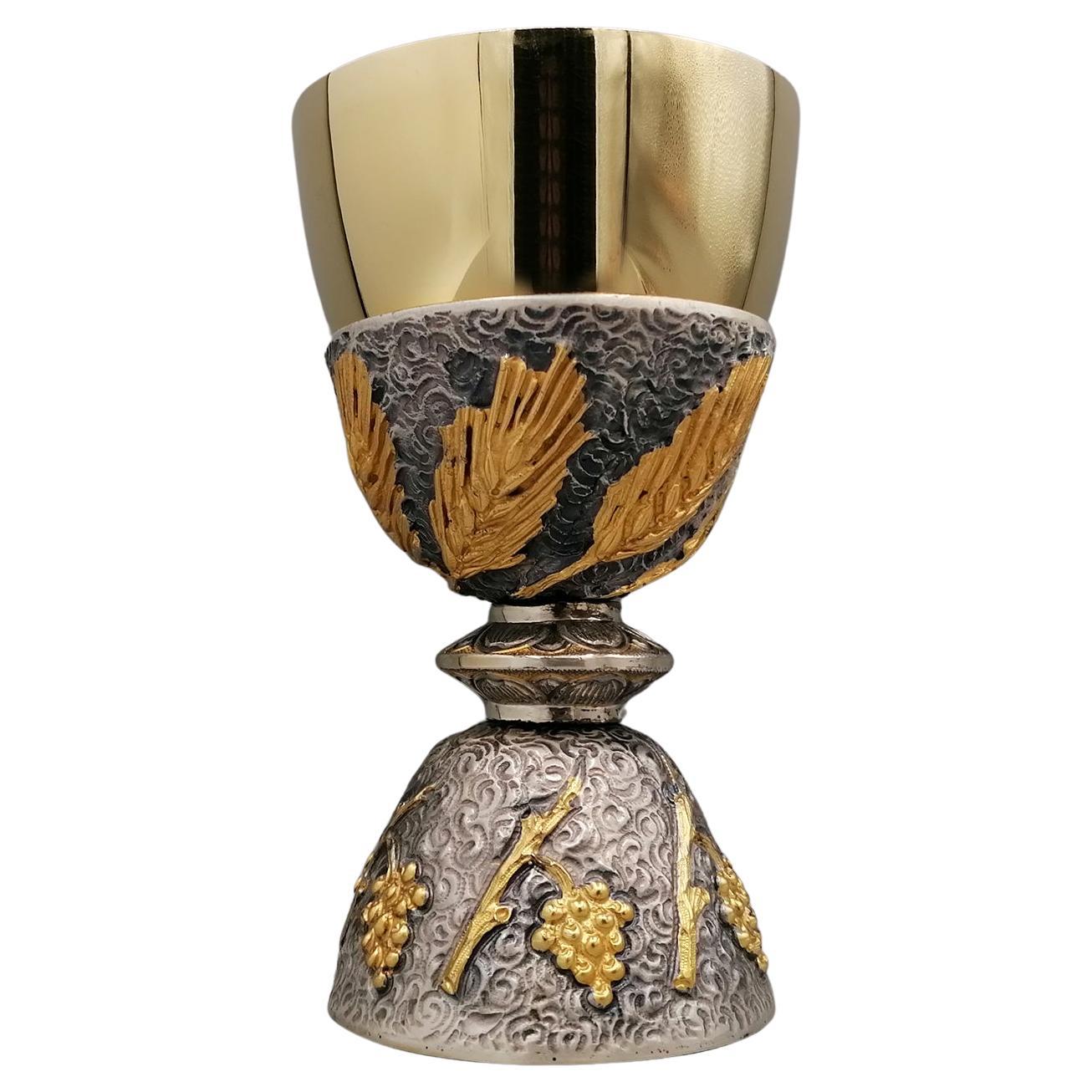 20° Jahrhundert Italienischer Liturgischer Kelch aus Sterling Silber