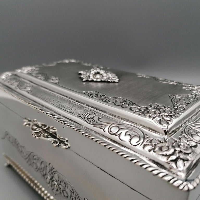 20th Century Italian 800 Solid Silver Jewel Box For Sale at 1stDibs - Main Image