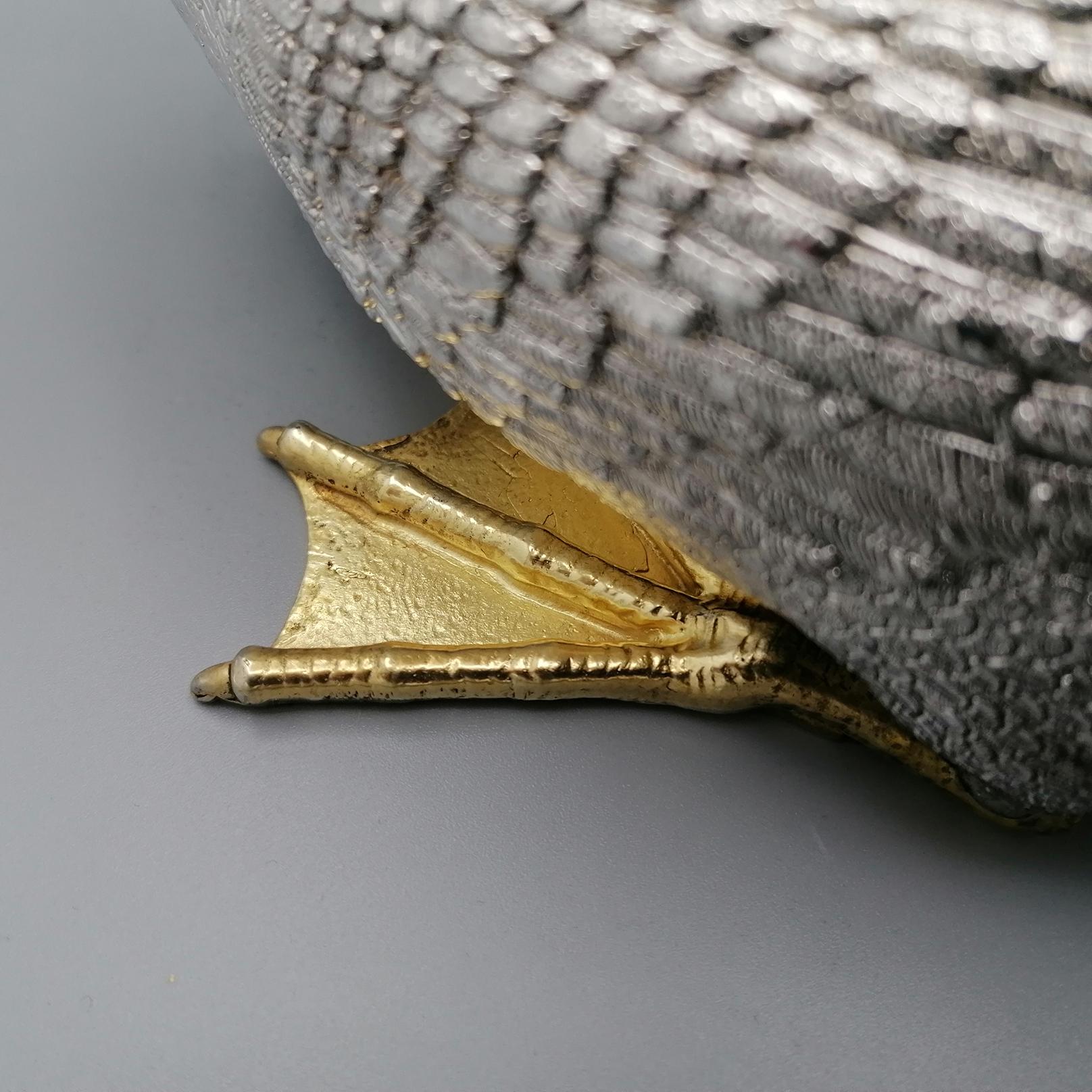 italienische Ente aus reinem 970er Silber des 20. Jahrhunderts mit goldenem Schnabel und Pfoten  im Angebot 5