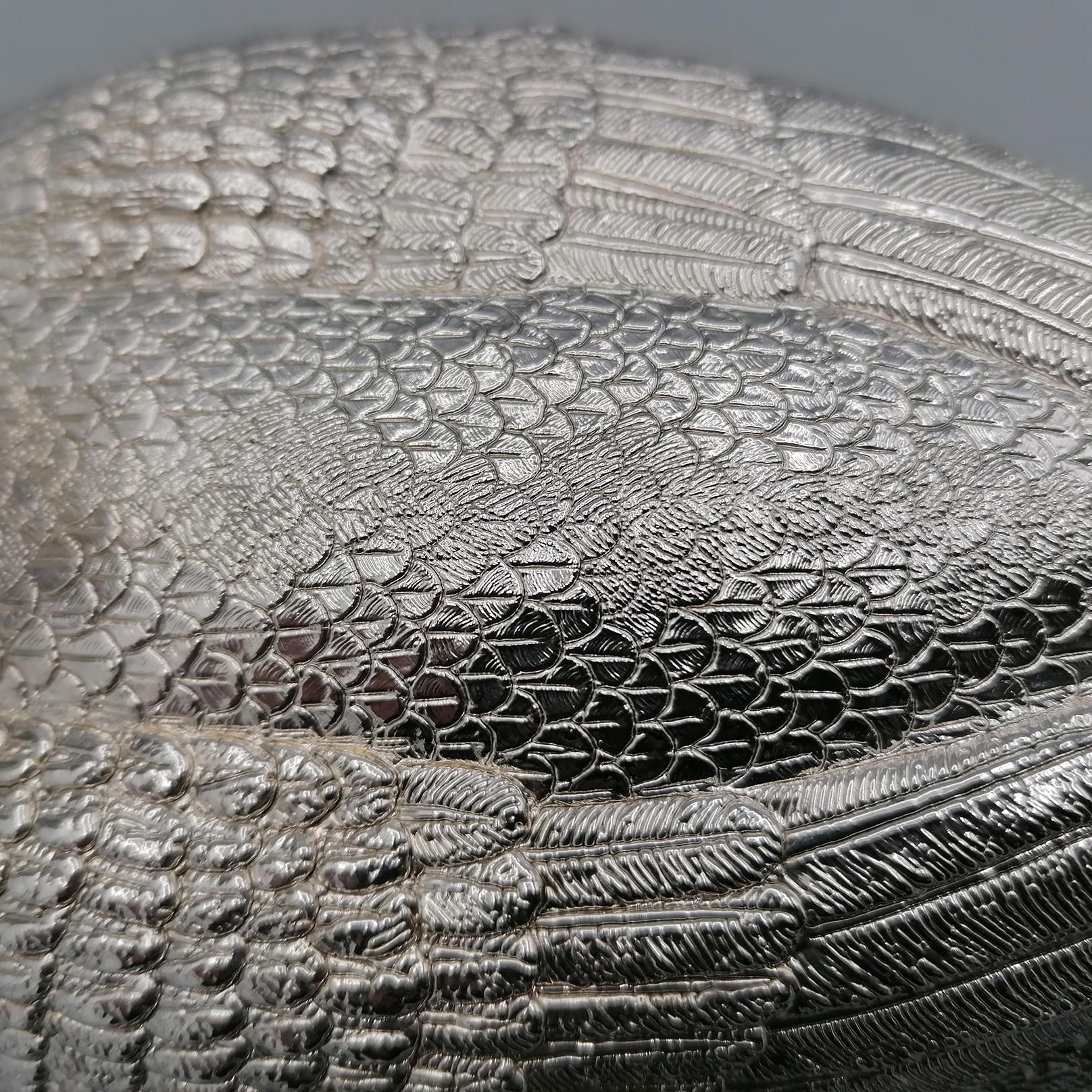 italienische Ente aus reinem 970er Silber des 20. Jahrhunderts mit goldenem Schnabel und Pfoten  im Angebot 7