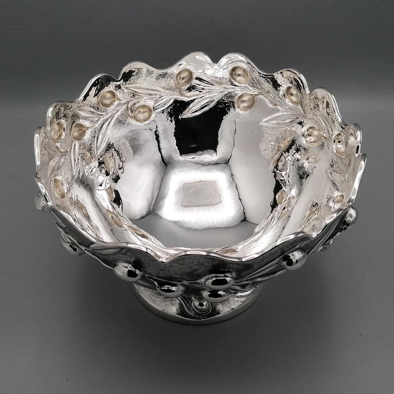 20th Century Italian Solid Silver Bowl Centerpiece  For Sale 5