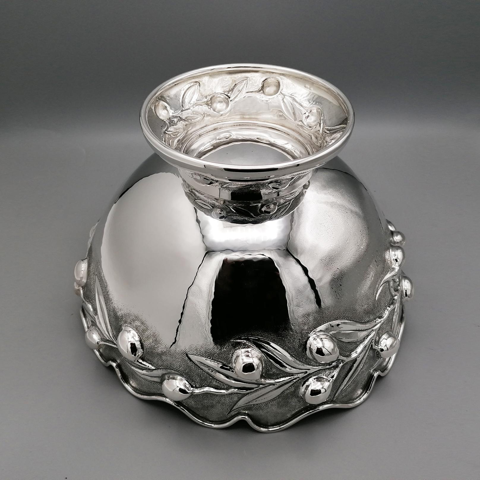 20th Century Italian Solid Silver Bowl Centerpiece  For Sale 7