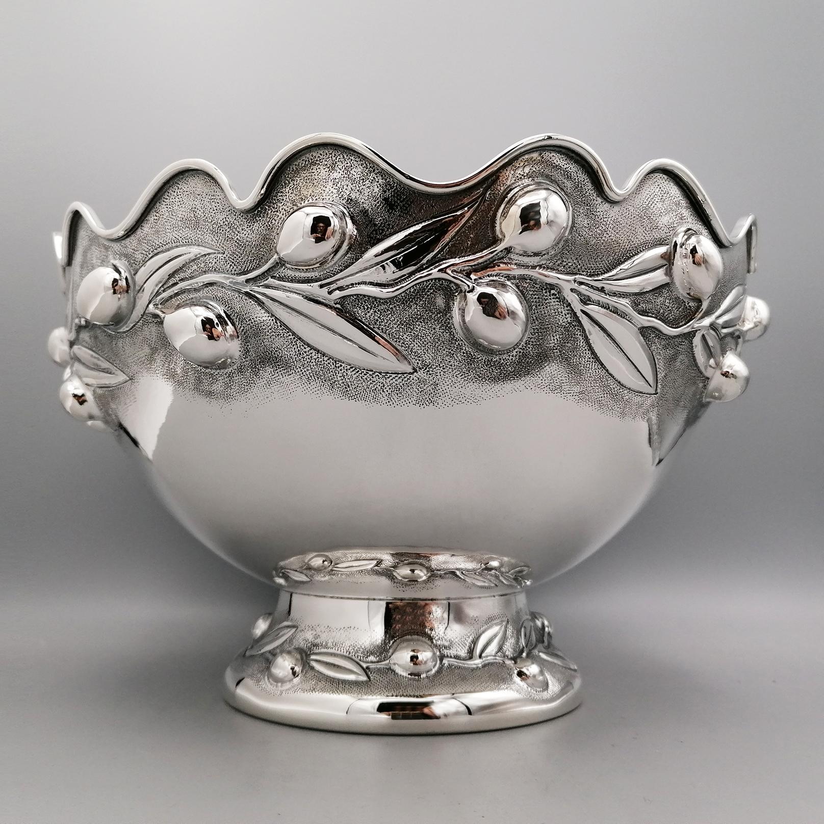 20th Century Italian Solid Silver Bowl Centerpiece  For Sale 9