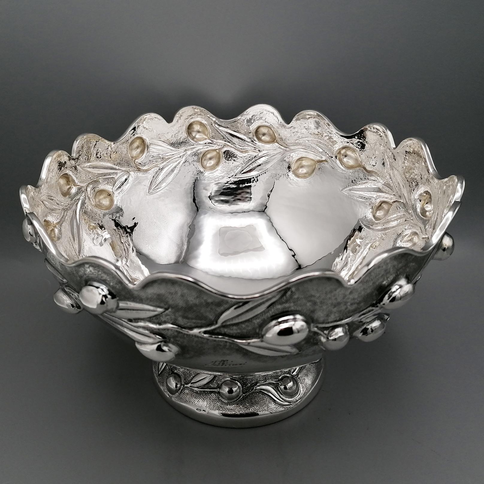 20° Century Italian Solid Silver Bowl Centerpiece  In New Condition In VALENZA, IT