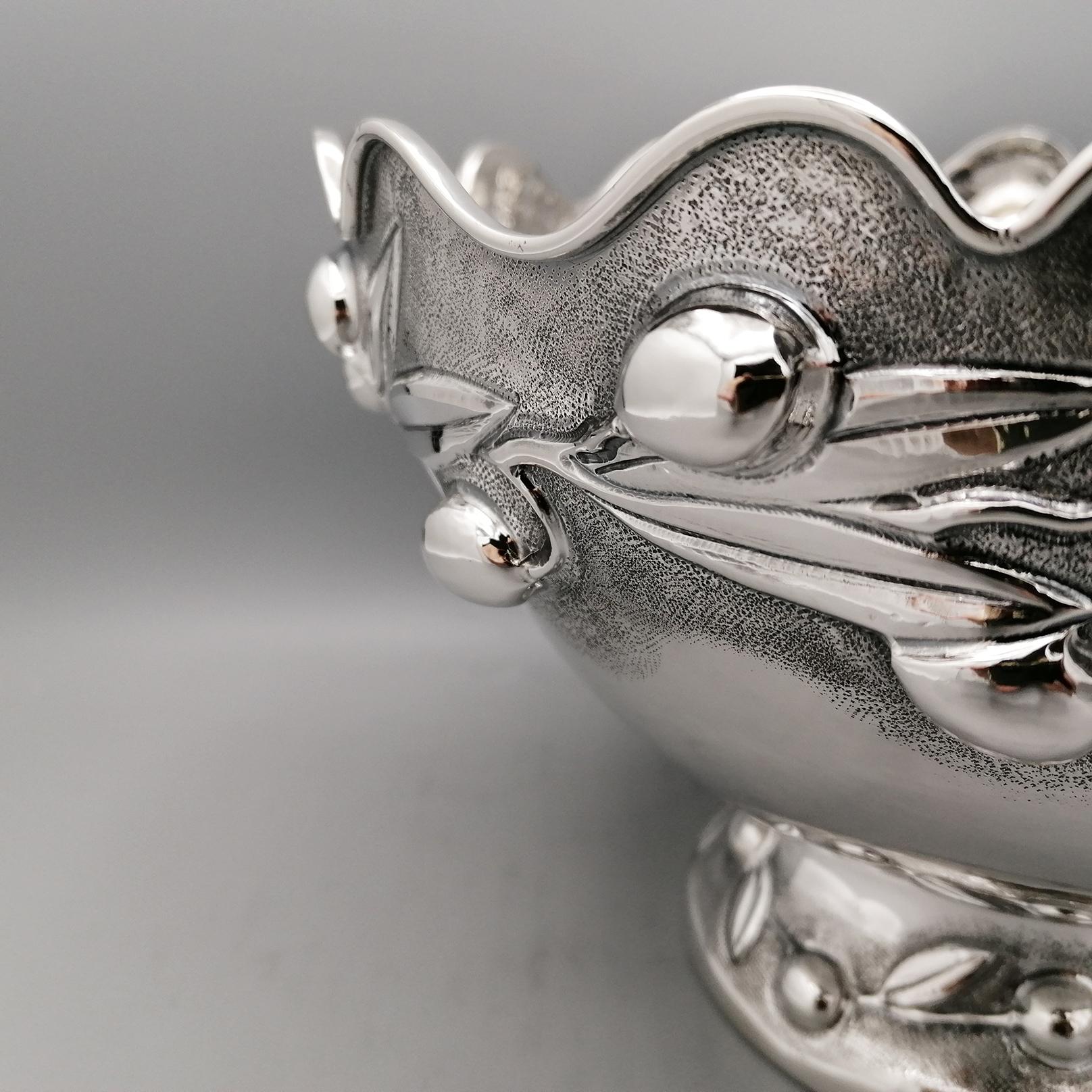 20th Century Italian Solid Silver Bowl Centerpiece  For Sale 3