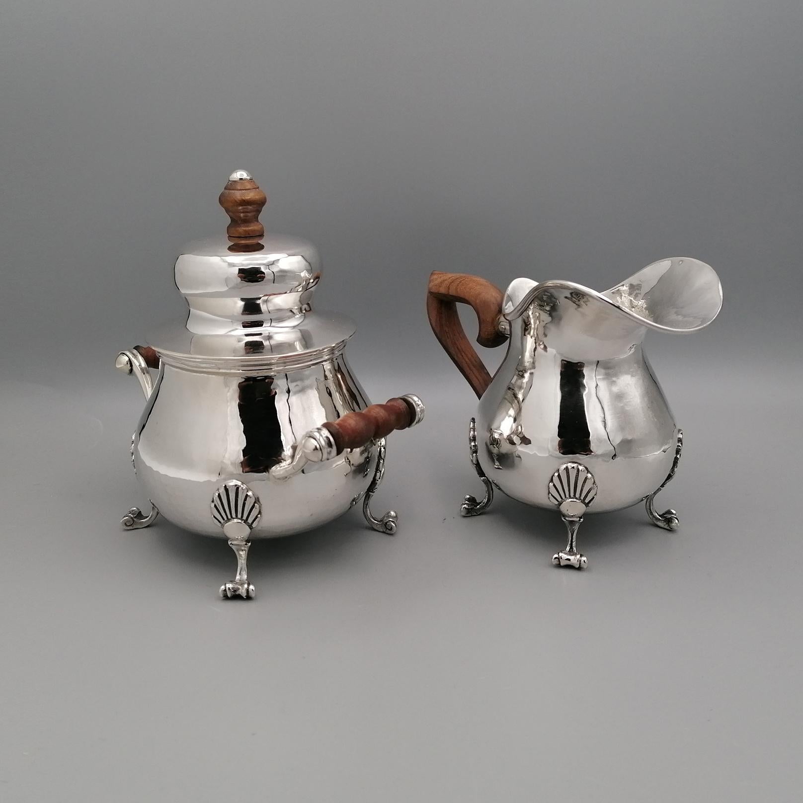 Other 20th Century italian Solid Silver Sugar Bowl and Cream Jug For Sale