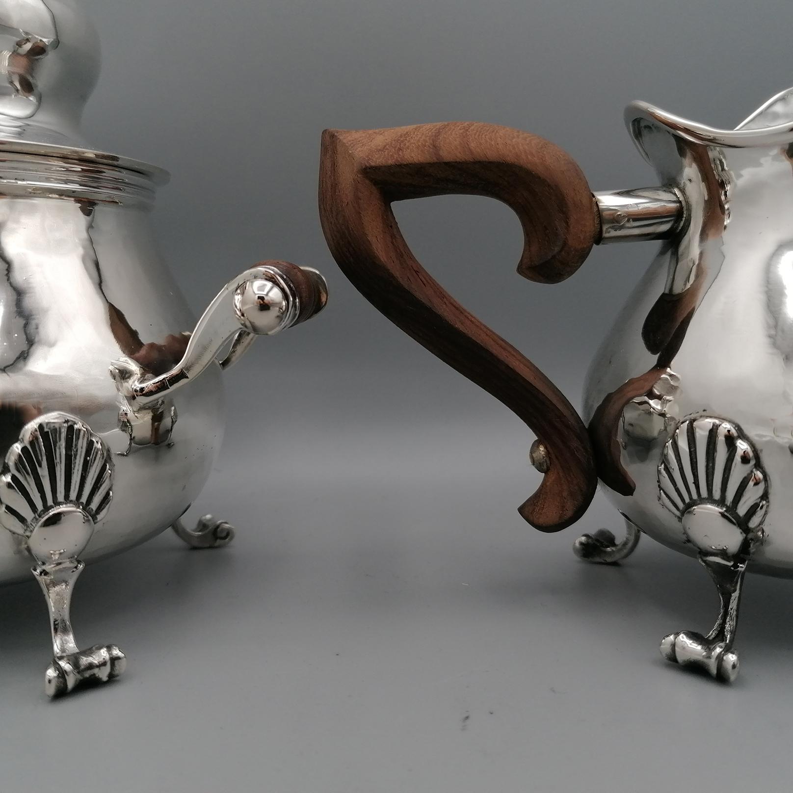 20th Century italian Solid Silver Sugar Bowl and Cream Jug In Excellent Condition For Sale In VALENZA, IT