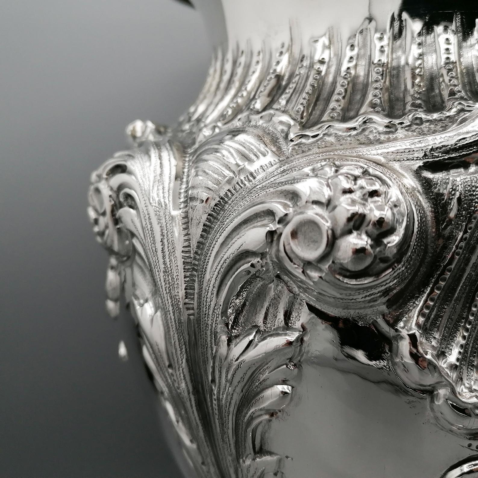 20th Century Italian Sterling Silver Baroque Vase For Sale 2