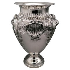 Vintage 20th Century Italian Sterling Silver Baroque Vase
